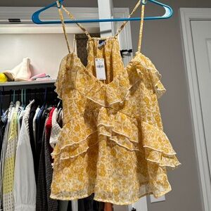 NWT Old Navy Floral Ruffle Tank Top